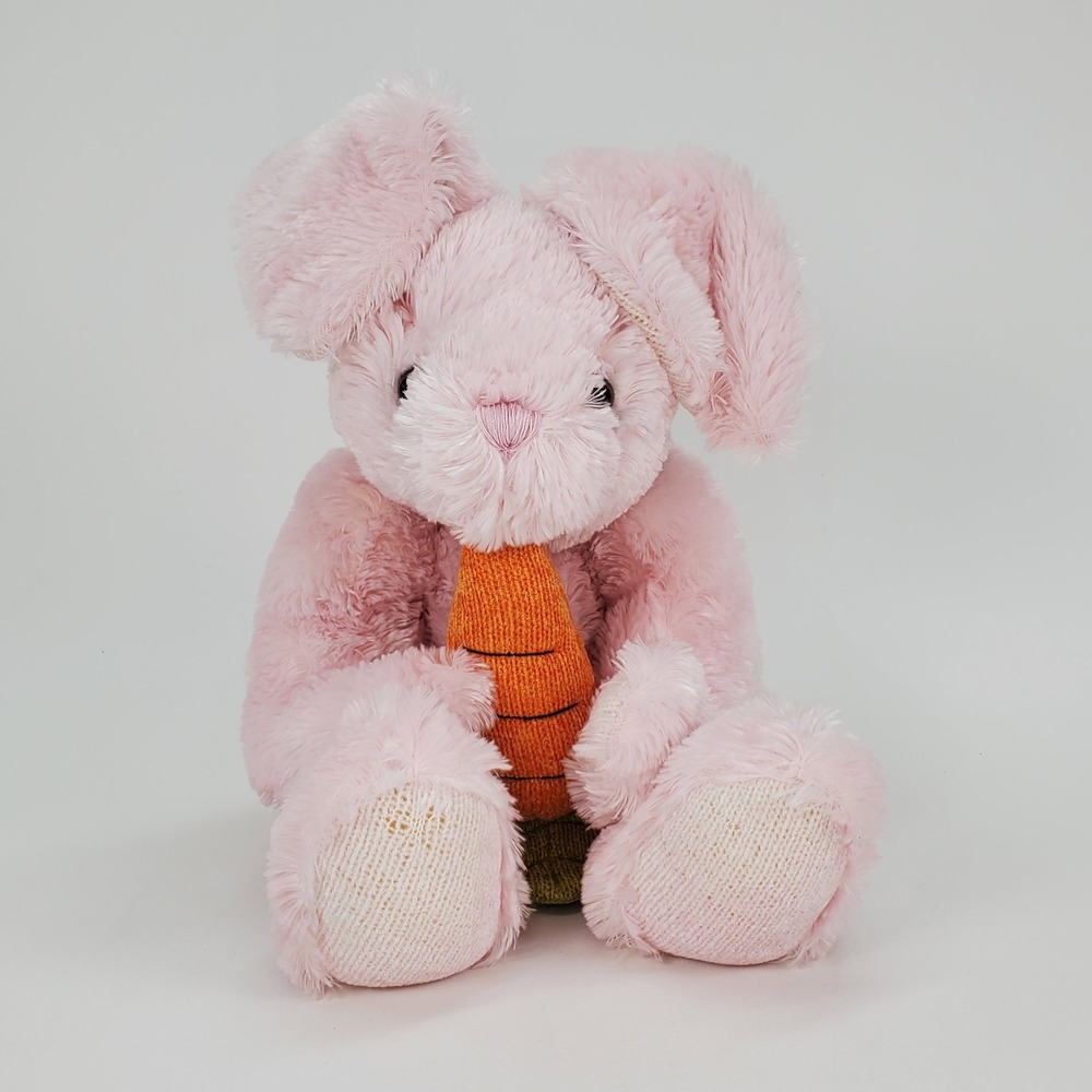 Wishpets‎ Priscilla Pink Bunny Rabbit Plush Holding Carrot 2004 Vintage 16 Inch